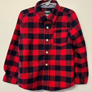 EUC Oshkosh Bigosh Kid Plaid Button Front Shirt